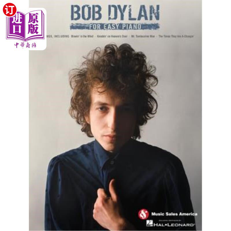 海外直订Bob Dylan for Easy Piano 鲍勃·迪伦的简易钢琴曲