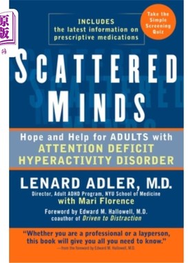 海外直订医药图书Scattered Minds: Hope and Help for Adults with Attention Deficit Hyperactivity D 散乱的思想:对患有