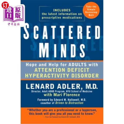 海外直订医药图书Scattered Minds: Hope and Help for Adults with Attention Deficit Hyperactivity D 散乱的思想:对患有
