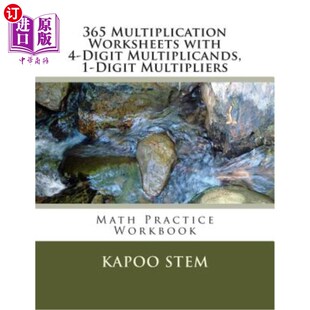 海外直订365 Multiplication Worksheets with 4-Digit Multiplicands, 1-Digit Multipliers: M 365 4位乘数的乘