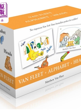 Van Fleet Alphabet Heads 儿童触摸操作科普2册套装 英文原版 Matthew Van Fleet纸板书 幼儿启蒙认知 趣味玩具书认知书