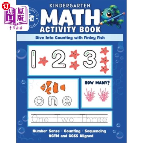 海外直订Kindergarten Math Activity Book: For Kindergarten and Preschool Kids learning Co 《幼儿园数学活动书》：适合
