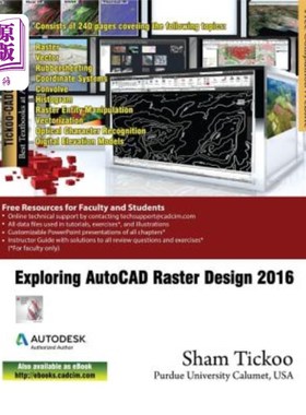 海外直订Exploring AutoCAD Raster Design 2016 探讨AutoCAD光栅设计2016
