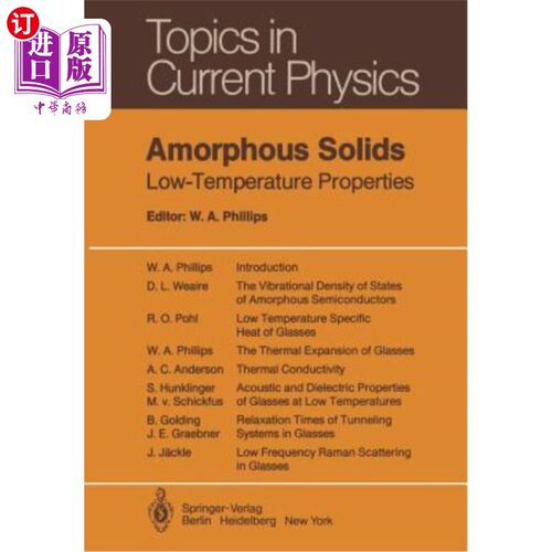 海外直订Amorphous Solids: Low-Temperature Properties