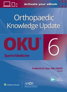 现货 骨科知识更新 运动医学6 骨科知识更新 第6版 Orthopaedic Knowledge Update 英文原版 Frederick M Azar【中商原版】