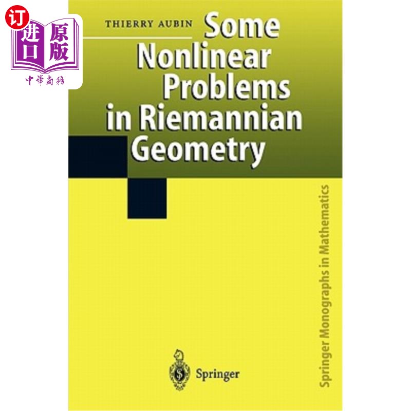 海外直订Some Nonlinear Problems in Riemannian Geometry 黎曼几何中的一些非线性问题