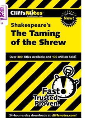 海外直订CliffsNotes on Shakespeare's The Taming of the Shrew 莎士比亚《驯悍记》的悬崖笔记