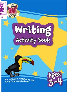 英国原版CGP教辅 3-4岁新版写作活动书 学龄前练习家庭学习 New Writing Activity Book for Ages 3-4 preschool【中商原版】