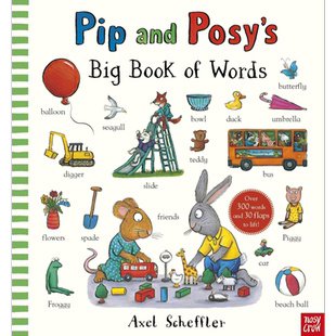 波西和皮普 单词大书 Pip and Posys Big Book of Words 英文原版 儿童纸板绘本 早教学习词汇纸板书翻翻书 进口【中商原版】
