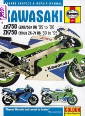 海外直订Kawasaki ZX750 (Ninja Zx-7 & Zxr750 Fours, '89-'96 川崎ZX750（Ninja Zx-7和Zxr750 Fours，'89-'96