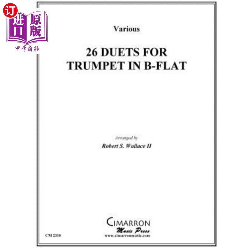 海外直订26 Duets for Trumpets in B-Flat 26首降b调小号二重奏