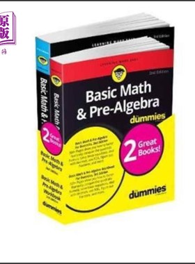 海外直订Basic Math & Pre-Algebra For Dummies Book + Work... 基础数学和预代数傻瓜书+ Workbo ok捆绑2e