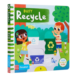 现货 Busy Books系列 繁忙环保 Busy Recycle 机关操作益智游戏书 低幼亲子启蒙绘本 纸板书 英文原版 3-6岁【中商原版】