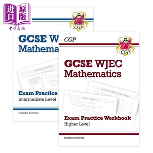 英国CGP原版 WJEC GCSE Maths Exam Practice Workbook 中级进阶数学 考试练习手册 备考复习自测套装2册 含答案【中商原版】