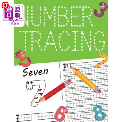 海外直订Number tracing: Tracing Book for Preschoolers and Kids, Cartoon number, Learn nu 数字追踪：学龄前儿童追踪书