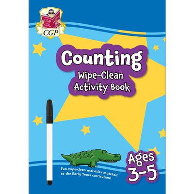 现货 英国原版CGP教辅 New Counting Wipe-Clean Activity Book 新款 3-5岁儿童数数字可擦式活动手册（附笔）【中商原版】