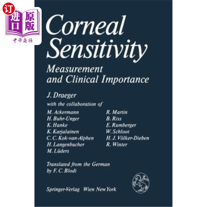 海外直订医药图书Corneal Sensitivity: Measurement and Clinical Importance 角膜敏感性：测量和临床重要性