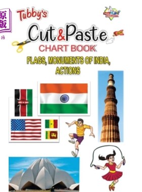 海外直订Tubbys Cut & Paste Chart Book Flags, Monuments of India, Actions Tubbys剪切和粘贴图表簿旗帜，印度纪念碑，行