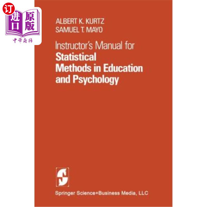海外直订Instructor's Manual for Statistical Methods in Education and Psychology 教育和心理学统计方法指导手册