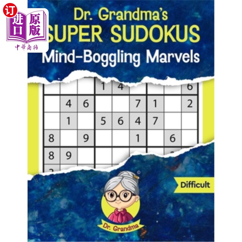 海外直订Dr. Grandma's Super Sudokus: Mind-Boggling Marvels Large Print 奶奶医生的超级数独游戏：令人难以置信的奇迹