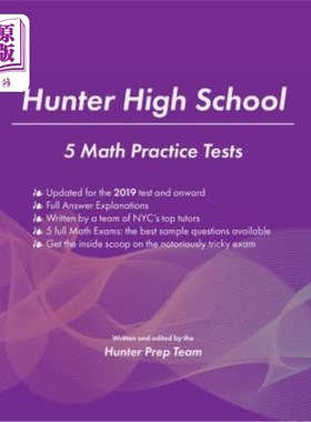 海外直订Hunter High School: 5 Math Practice Tests 亨特高中：5次数学实践考试