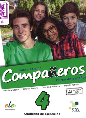 现货 西班牙青少年教材 新版Companeros 4 学生练习册 B1.2 西班牙文原版 Cuaderno de ejercicios Nueva Edicion【中商原版】