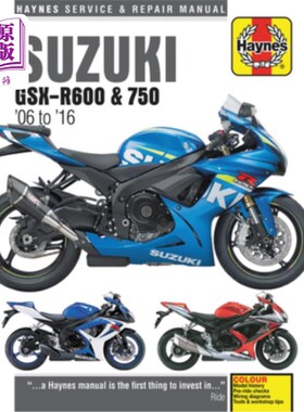 海外直订Suzuki Gsx-R600 & Gsx-R750 from 2006-2016 Haynes Repair Manual 铃木Gsx-R600和Gsx-R750来自2006-20