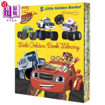 海外直订Blaze and the Monster Machines Little Golden Book Library (Blaze and the Monster 《火焰与怪物机器》小金书图