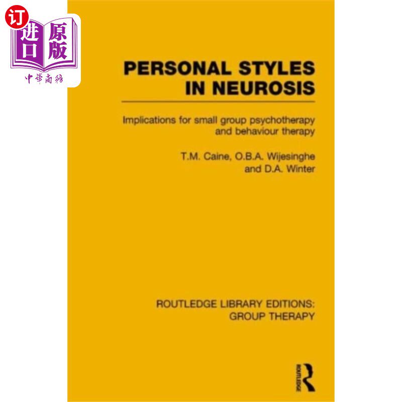 海外直订医药图书Personal Styles in Neurosis 神经症的个人风格
