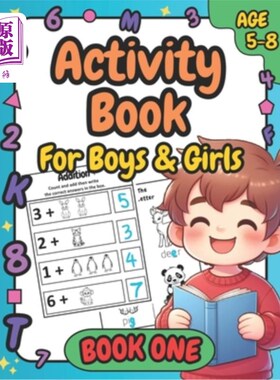 海外直订Activity Book For Boys & Girls: Age 5-8, (Book One) 80 Pages To Complete: Word T 适合5-8岁儿童的活动手册，