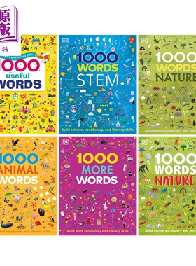 DK词典 1000 Useful Words/Nature/STEM 入门词汇图解认知1000词 英文原版 儿童辞典字典 词汇量阅读写作技能提升【中商原版】