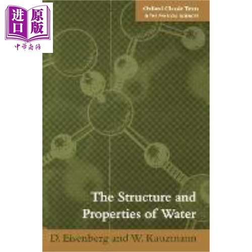 现货 水的结构和性能 The Structure and Properties of Water 英文原版 D Eisenberg【中商原版】