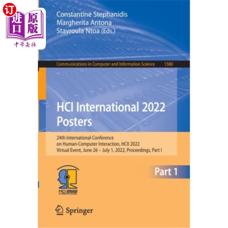 海外直订Hci International 2022 - Posters: 24th International Conference on Human-Compute Hci国际2022 -海报:第