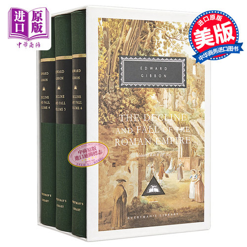 现货 【中商原版】罗马帝国衰亡史 英文原版 The Decline and Fall of the Roman Empire: Volumes 4-6 历史 Edward Gibbon 精装
