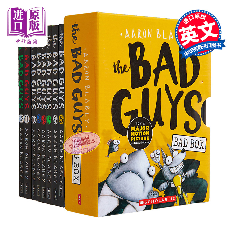 英文原版 我是大坏蛋12册 The Bad Guys Episode 1-12 儿童漫画章节书图像小说 Scholastic美国学乐Aaron Blabey【中商原版】