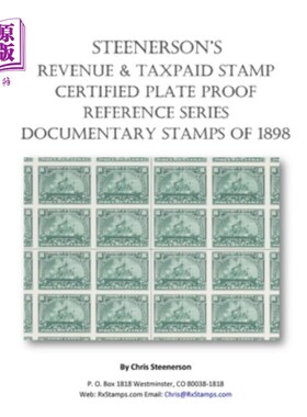 海外直订Steenerson's Revenue Taxpaid Stamp Certified Plate Proof Reference Series - Batt 史迪纳森税票证版样参考系列