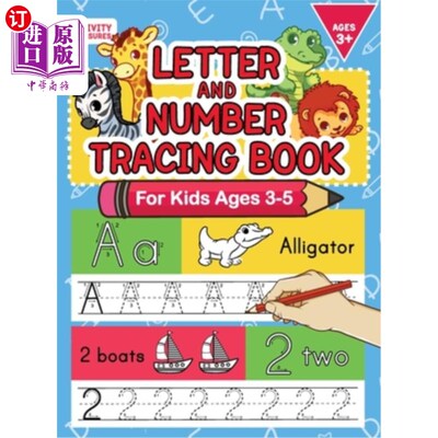 海外直订Letter And Number Tracing Book For Kids Ages 3-5: A Fun Practice Workbook To Lea 3-5岁儿童字母和数字追踪书: