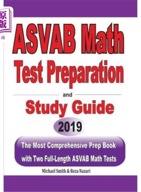 海外直订ASVAB Math Test Preparation and study guide: The Most Comprehensive Prep Book wi ASVAB数学考试准备和学习指