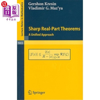 海外直订Sharp Real-Part Theorems: A Unified Approach 夏普实部定理:一种统一方法