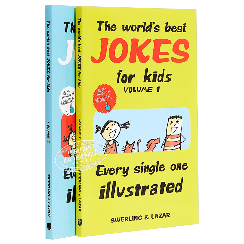 很好笑的笑话1~2册 The Worlds Best Jokes for Kids 给孩子的笑话绘本 2册 幽默笑话 脑筋急转弯 英文原版 英语俚语学习 中?