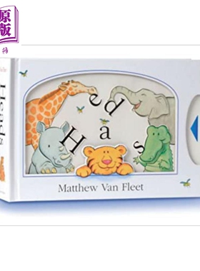 Matthew Van Fleet 头部操作书 Heads 益智游戏书 操作书 触摸书 低幼英语启蒙认知纸板书 英文原版 3-6岁【中商原版】