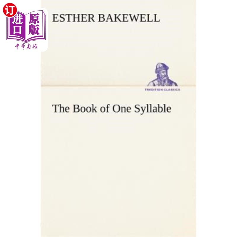 海外直订the book of one syllable 单音节书