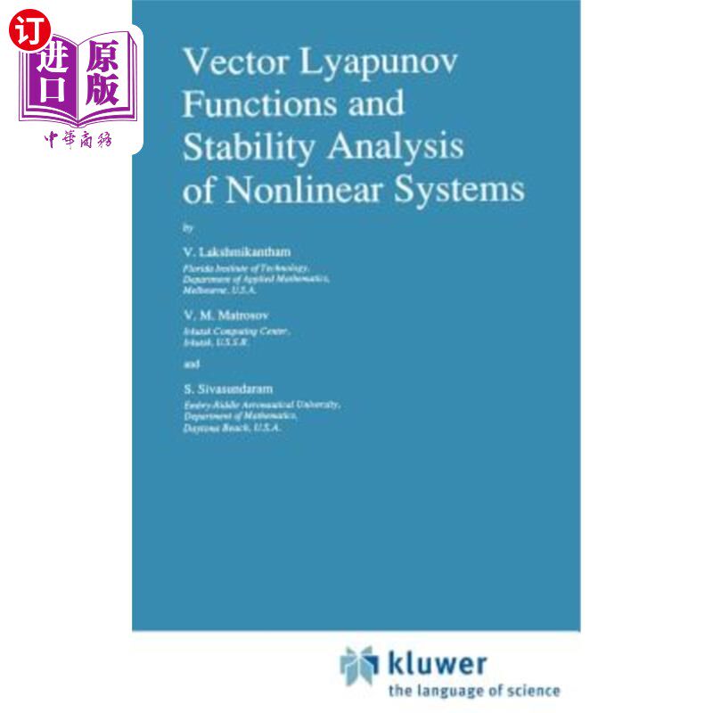 海外直订Vector Lyapunov Functions and Stability Analysis of Nonlinear Systems 向量Lyapunov函数与非线性系统的稳定性分析