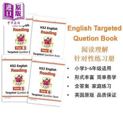 英国CGP原版教辅 English Targeted Question Book Reading Year 3-6年级英语阅读理解 练习册含答案 英文原版【中商原版】