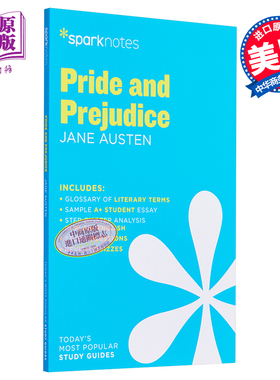 【中商原版】文学导读系列：傲慢与偏见 英文原版 解读经典文学著作 Pride and Prejudice by Jane Austen SparkNotes