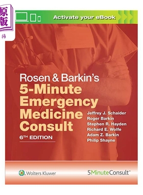现货 Rosen和Barkin的5分钟急诊医学咨询 第6版 Rosen Barkins 5 Minute Emergency Medicine Consult 英文原版【中商原版】