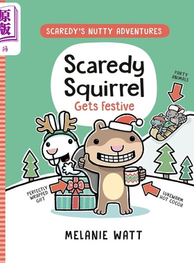 Melanie Watt Scaredy Squirrel Gets Festive 松鼠斯卡迪节庆清单 图像小说漫画 英文原版 儿童绘本 故事图画书【中商原版】