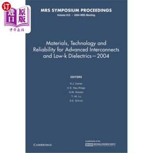 Low Technology Advanced 海外直订Materials 材料 Reliability 先进互连和低K介质 and 技术 for Diele Interconnects
