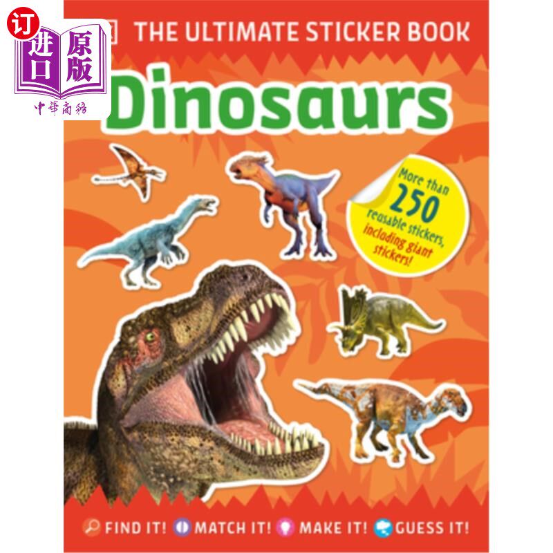 海外直订The Ultimate Sticker Book Dinosaurs 恐龙贴纸书