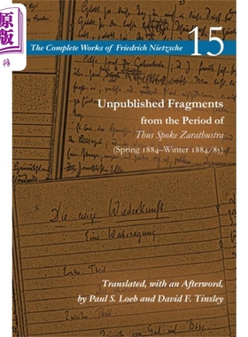 预售 查拉图斯特拉如是说时期未发表的片段 Period of Thus Spoke Zarathustra 英文原版 Friedrich Nietzsche【中商原版】